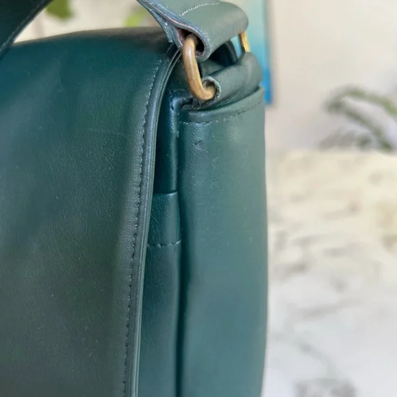 COACH Vintage Manhattan Collection Museum Bag 4127 Bottle Green Leather Bag USA - Picture 9 of 16